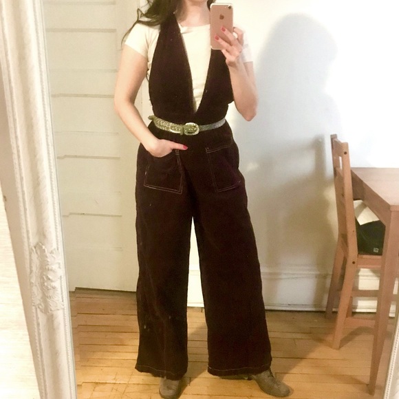 wild fable Denim - **SOLD** Vintage burgundy wide-leg overalls